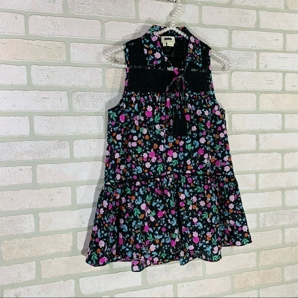 Kate Spade Greenhouse Lace Yoke Floral Top Size XS